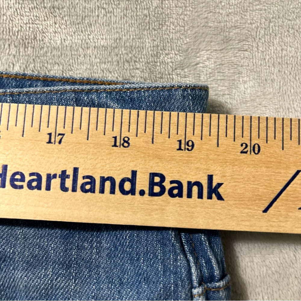 Madewell 34 Classic Straight Jean Medium Wash High Rise Denim Distressed - Picture 5 of 13